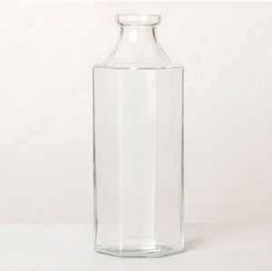 Octagonal Clear Glass Bottle Vase - Hearth & Hand with Magnolia - NEW